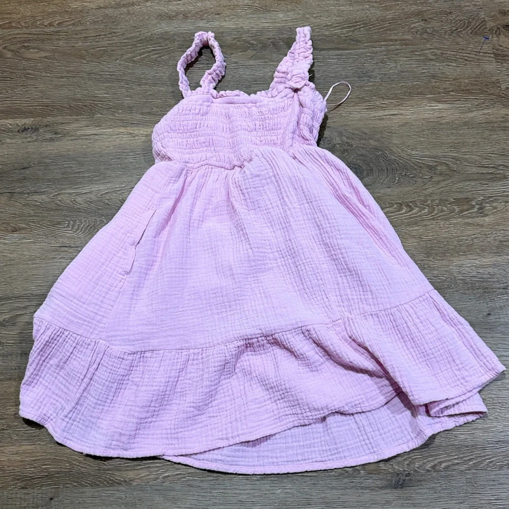 Hello Franki Smocked Pink Ruffled Kids Dress - Picture 6 of 7